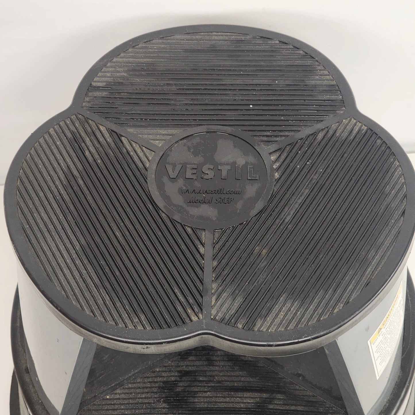 Vestil Gray Steel Rolling Step Stool 2-Step 500 lb Capacity Industrial Made USA