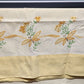 Single Linen Pillow Case White Yellow Floral and Butterfly Design Vintage