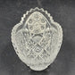 Imperial Glass Nucut Lead Crystal Oval Serving Bowl Sawtooth Edge 6.5" Vtg 50s