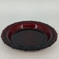 Avon Cape Cod Ruby Red Glass Bowl Pie Plate Roman Rosette Pattern Collectible