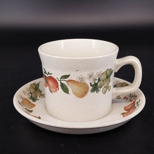 Wedgwood Quince Flat Cup & Saucer Fruit Ring Oven to Table Vintage England