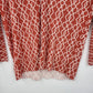 Merona Women's L/G Cardigan Top Orange Geometric Pattern Button Front V Neck