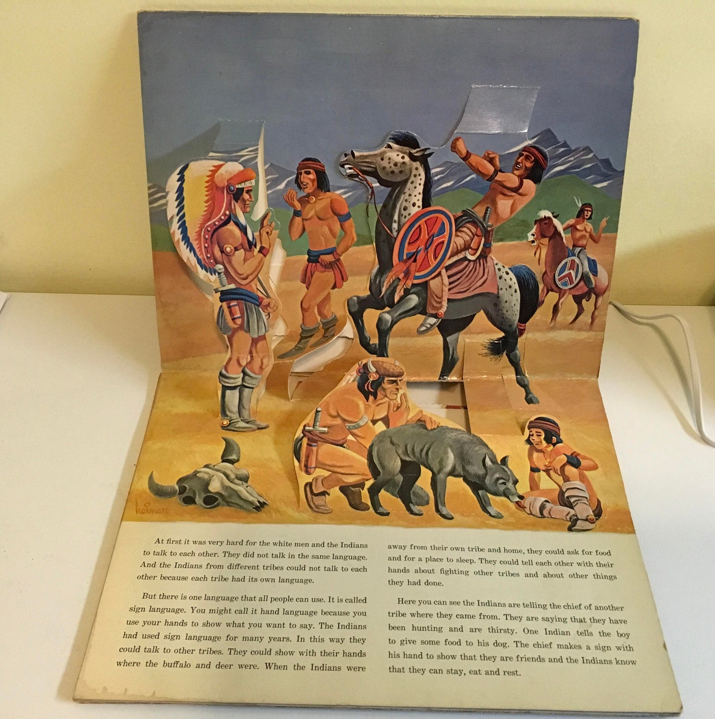 1960's Pop Up Book Boy Scout The Indians Living American Stories Native American Reservation History