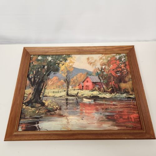 Donald Art Company NY Framed Landscape Lithograph House Print USA by Schumaker