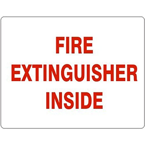 FIRE EXTINGUISHER INSIDE Decal Safety Sign Vinyl Press On Adhesive Pressure Sensitive 2-1/4" x 9" PD-2641