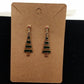 Enamel Gold Tone Red Green Christmas Tree Pierced Earrings Holiday Jewelry 1.5"