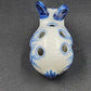 Blue White Porcelain Bunny Rabbit Flower Frog 4.5" 5 Holes Floral Holder