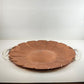 Large 16" Copper Platter Acrylic Handles Petal & Pine Branch Design Scalloped