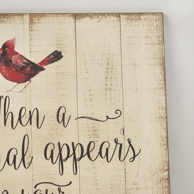 When A Cardinal Appears Ganz Wall Plaque Sign 18" x 22” Hanging Home Décor