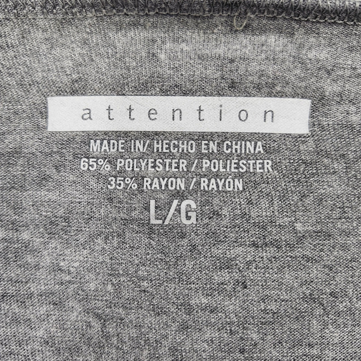 Attention Women’s L/G Gray Hooded Tie Front Cardigan Lightweight Draped
