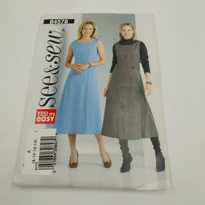 Butterick See & Sew B4578 Sewing Pattern 2005 Uncut Misses Dresses Size A 8-14