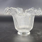 Holophane Ribbed Clear Glass Lamp Shade Ruffled Top 2.5" Fitter Vintage