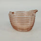 Anchor Hocking Depression Glass Creamer 5" Manhattan Pink Horizontal Ribbed Vtg