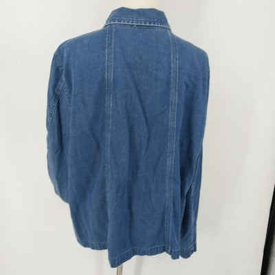 Coldwater Creek Denim Jacket XL Tencel Cotton Lightweight Long Sleeve China