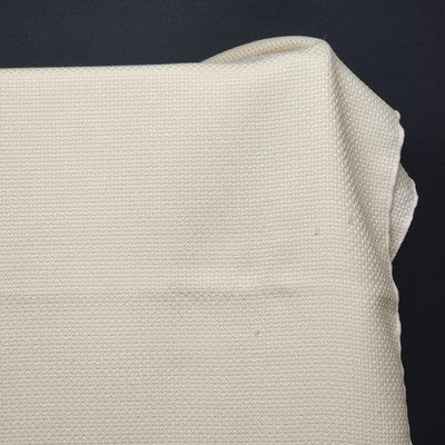 Off White Tablecloth w Waffle Woven Weave Motif Overlock Hem 50" x 70" Rectangle