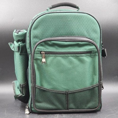 Picnic Time Green Backpack The Original Insulated Wine holder Setting 4 person