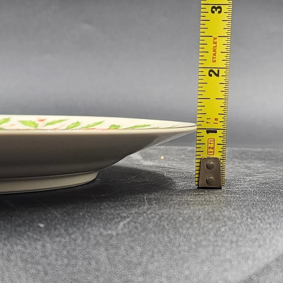 Lenox Holiday Cookie Plate Christmas Cookies for Santa Holly Berry Gold Rim 9.5"