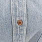 Hunt Club Denim Shirt L Women's Floral Embroidered Pocket Long Sleeve Cotton