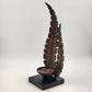 Metal Fern Floral Leaf Candle Holder Brown Holds Large 4" Pillar 19.5" Decor