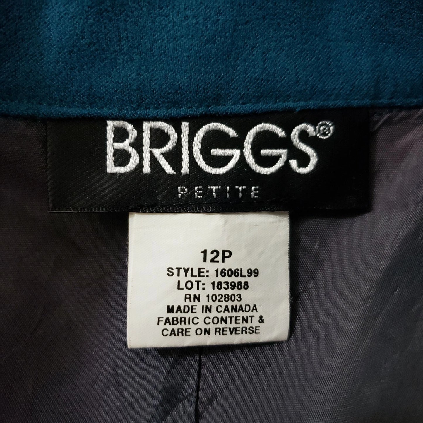 Briggs Womens Blazer 12P Soft Blue Jacket Button Up Shoulder Pads Classic Canada