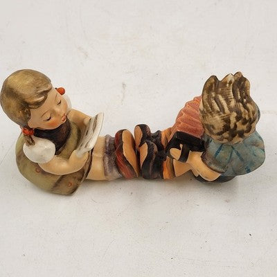 Goebel Hummel Figurines 389 Girl with Sheet Music & 390 Boy With Accordion Vtg