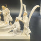 Napco Joy Nativity Musical Figurine Holy Family Wise Men Angel 9" Christmas Vtg