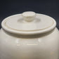 Treasure Craft All White Cookie Jar Ginger Jar Shaped 8.25" x 8.5" w Lid Mexico