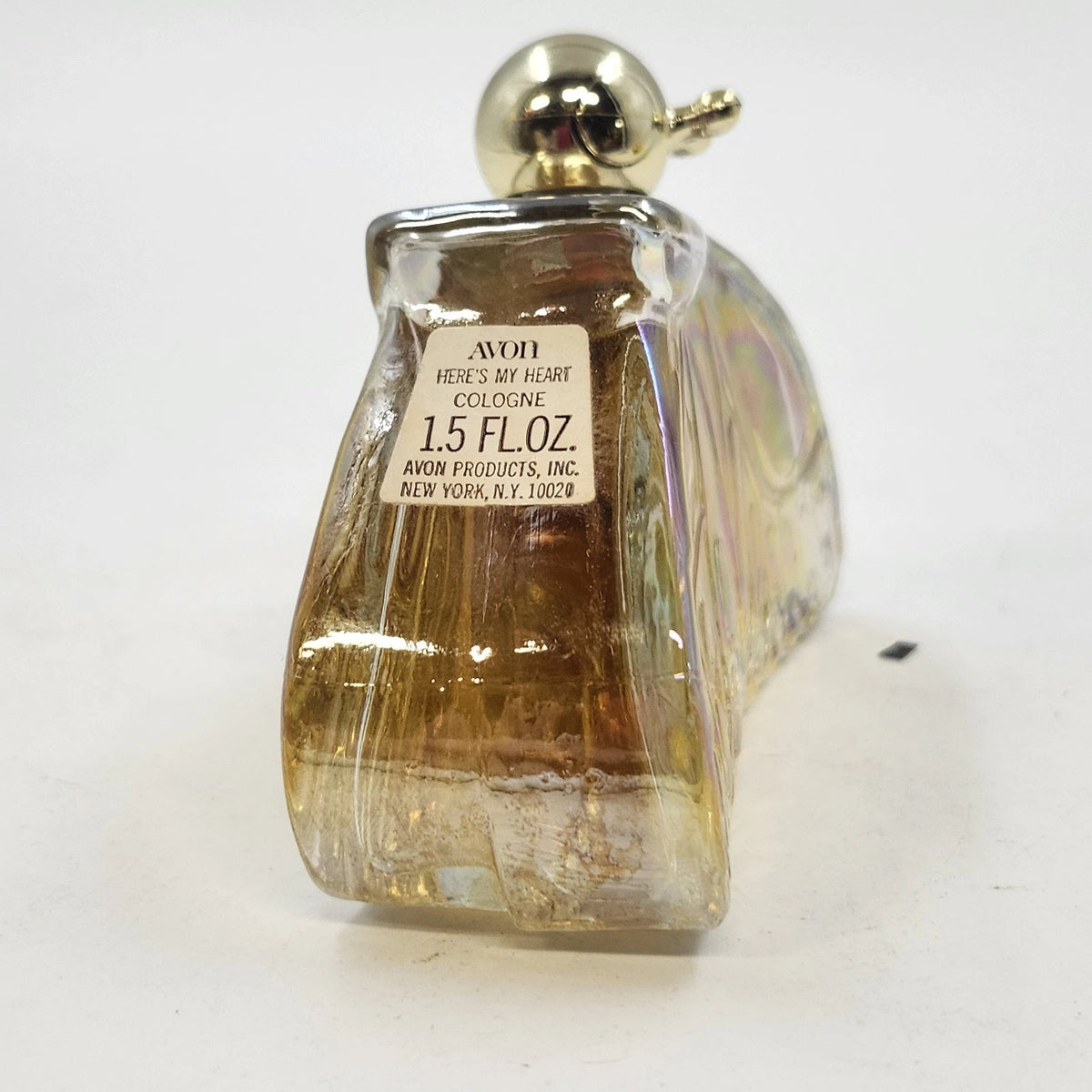 Avon Here's My Heart Cologne Clear Glass Butterfly Decanter 1.5 fl oz Vintage