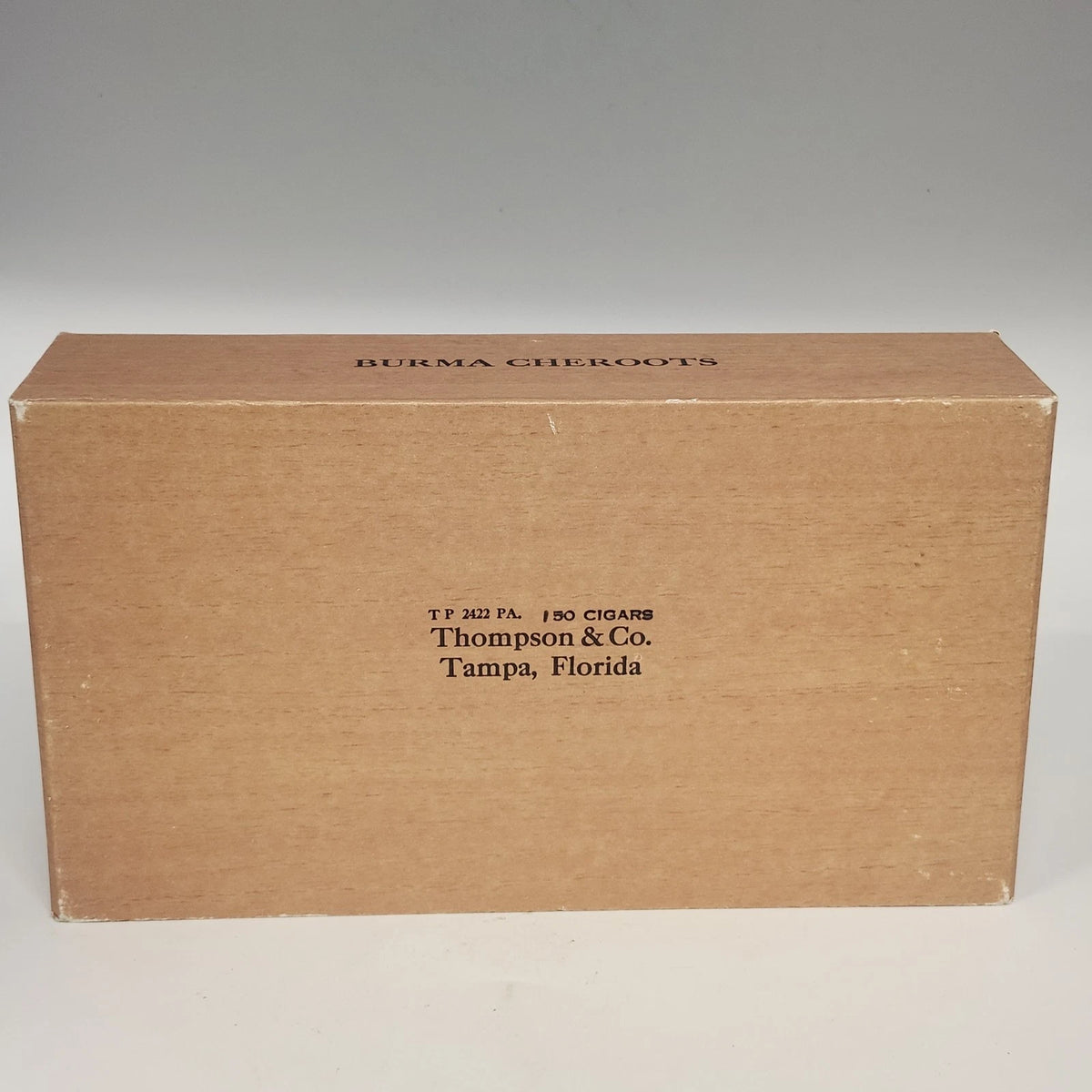 Thompson & Company Tampa Burma Cheroots Fine Cigar Box 150 Cigars Vintage