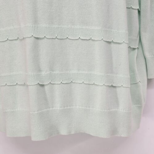 Elle Pastel Mint Green Sweater Size Large 3/4 Sleeve Cotton Rayon Pullover NWT