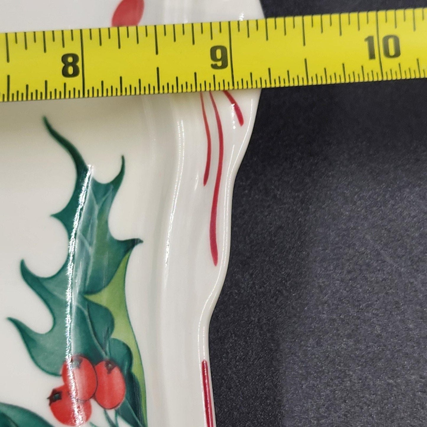 Villeroy & Boch Holly Square Handled Cake Plate 8.5" Vitro Porcelain EUC