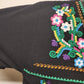 YZXDORWJ Embroidered Boho Shirt Black Crinkle Cotton Blend Short Sleeve Size XXL