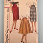 Simplicity 3161 Vintage Sewing Pattern Women Gored Pleated Skirt Waist 28 Hip 38