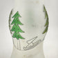 Glass Hurricane Candle Chimney 13"x6" Frosted w Hand Painted Christmas Pine Tree
