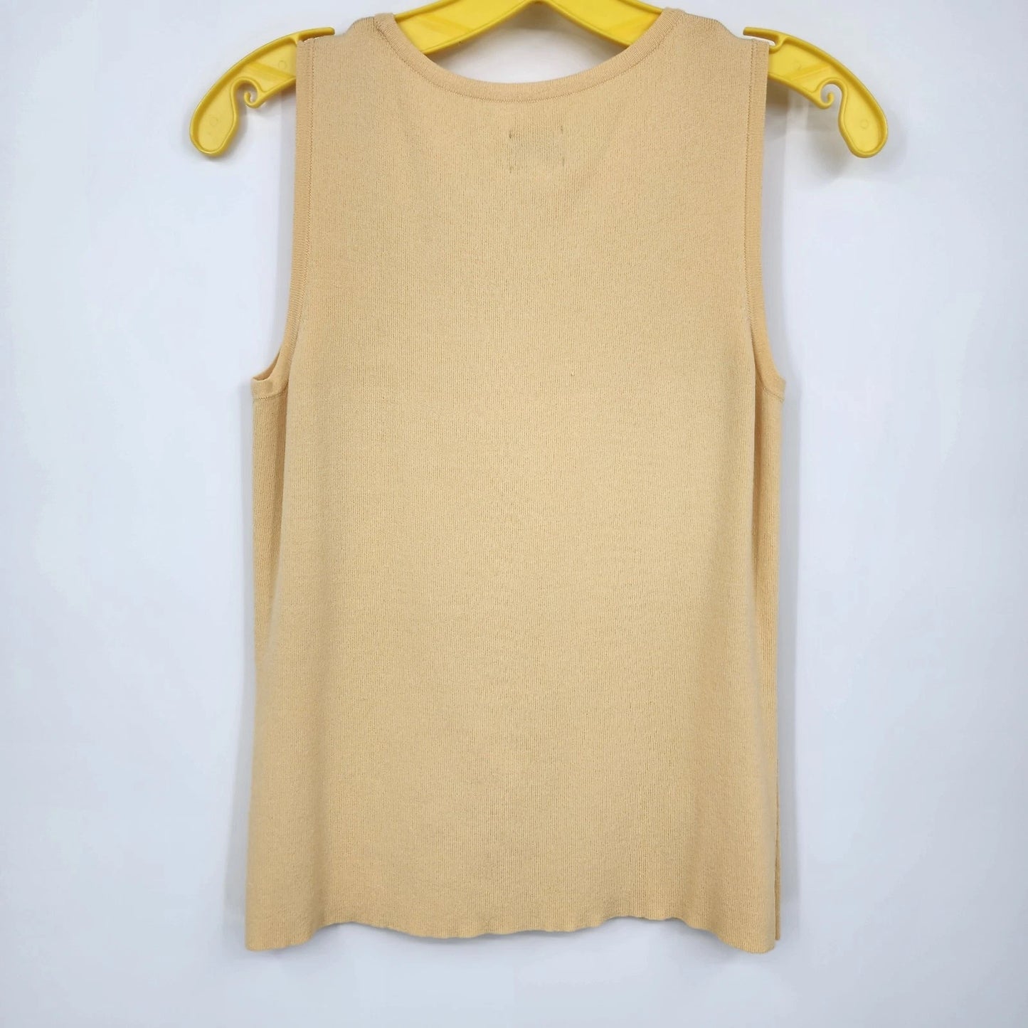 Chicos Size 0 Yellow Ribbed Knit Tank Top Rayon Nylon Sleeveless Women's Shirt