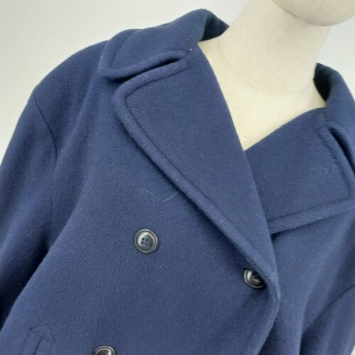 Eddie Bauer Womens Navy Blue Double Breasted Pea Coat Winter Coat Size XXL