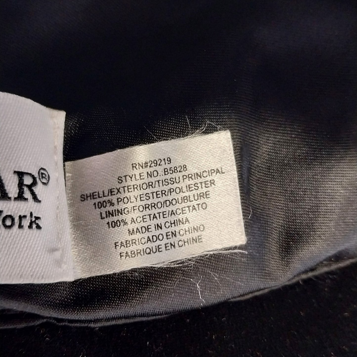 Betmar Black Cloche Velvet Hat Bucket Ruched with Button 100% Polyester New York