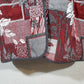 Bon Worth Womens Large Tapestry Weave Red Gray Block Print Blazer Jacket Unlined
