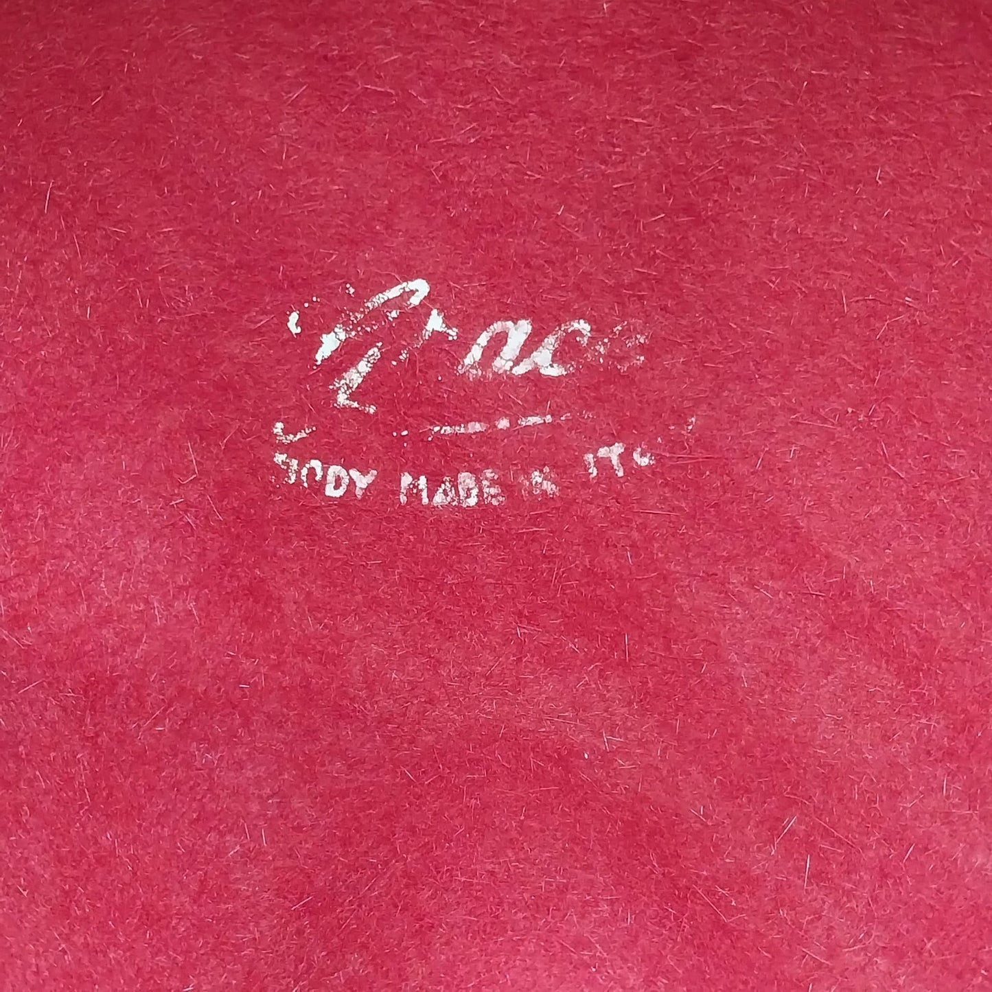 Women's Red Velvet Pillbox Hat By Replica de Parisienne Feather Accent Vintage