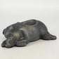 Pewter Sleeping Pig Oil Lamp Base Petites Choses Morton’s Steakhouse 7" USA Vtg