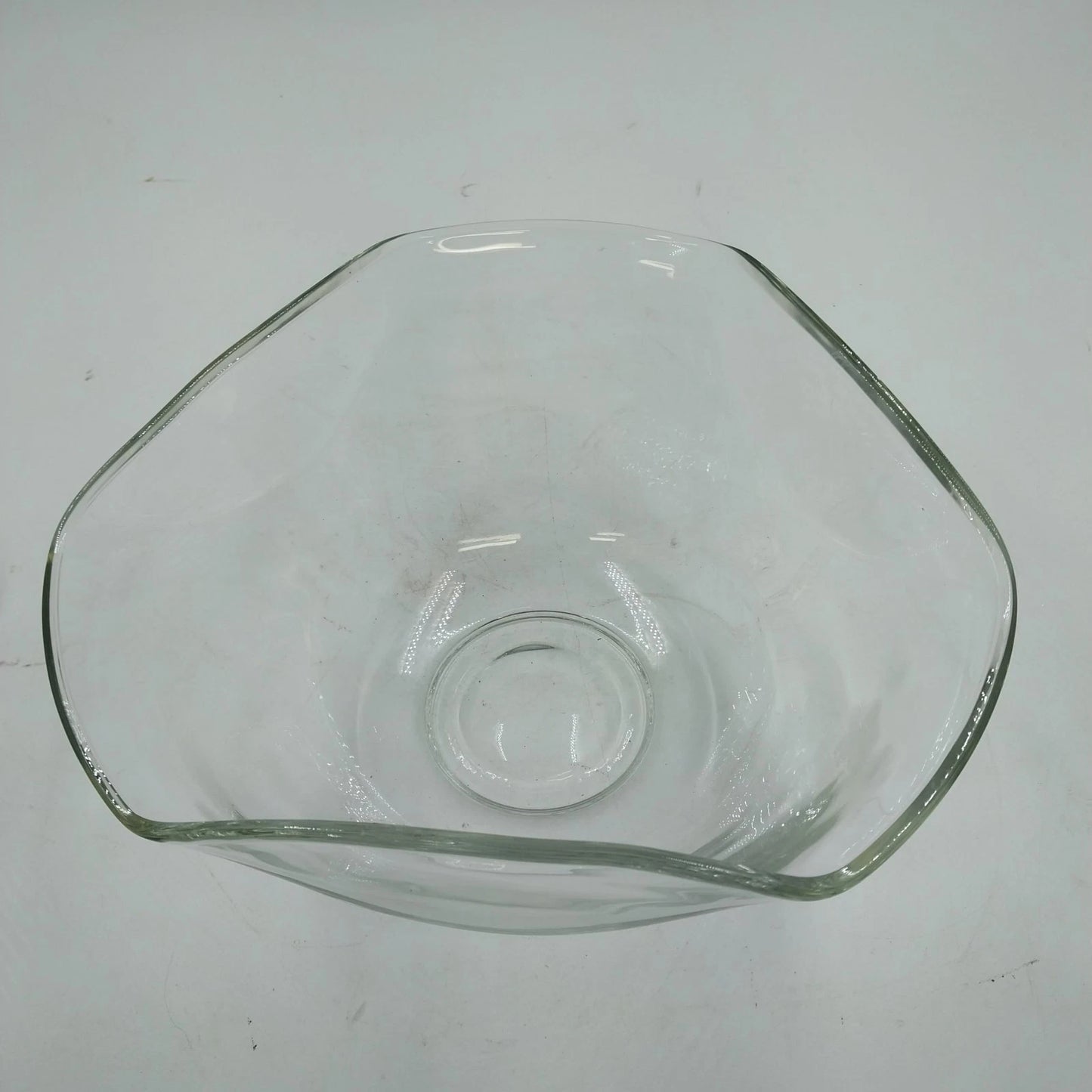 Tri-Top Chip Dip Serving Bowl Set Clear Glass Metal Bracket Indiana Glass Modern