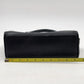 Liz Claiborne Black Faux Leather Satchel Handbag Classic Top Handle Purse Vtg
