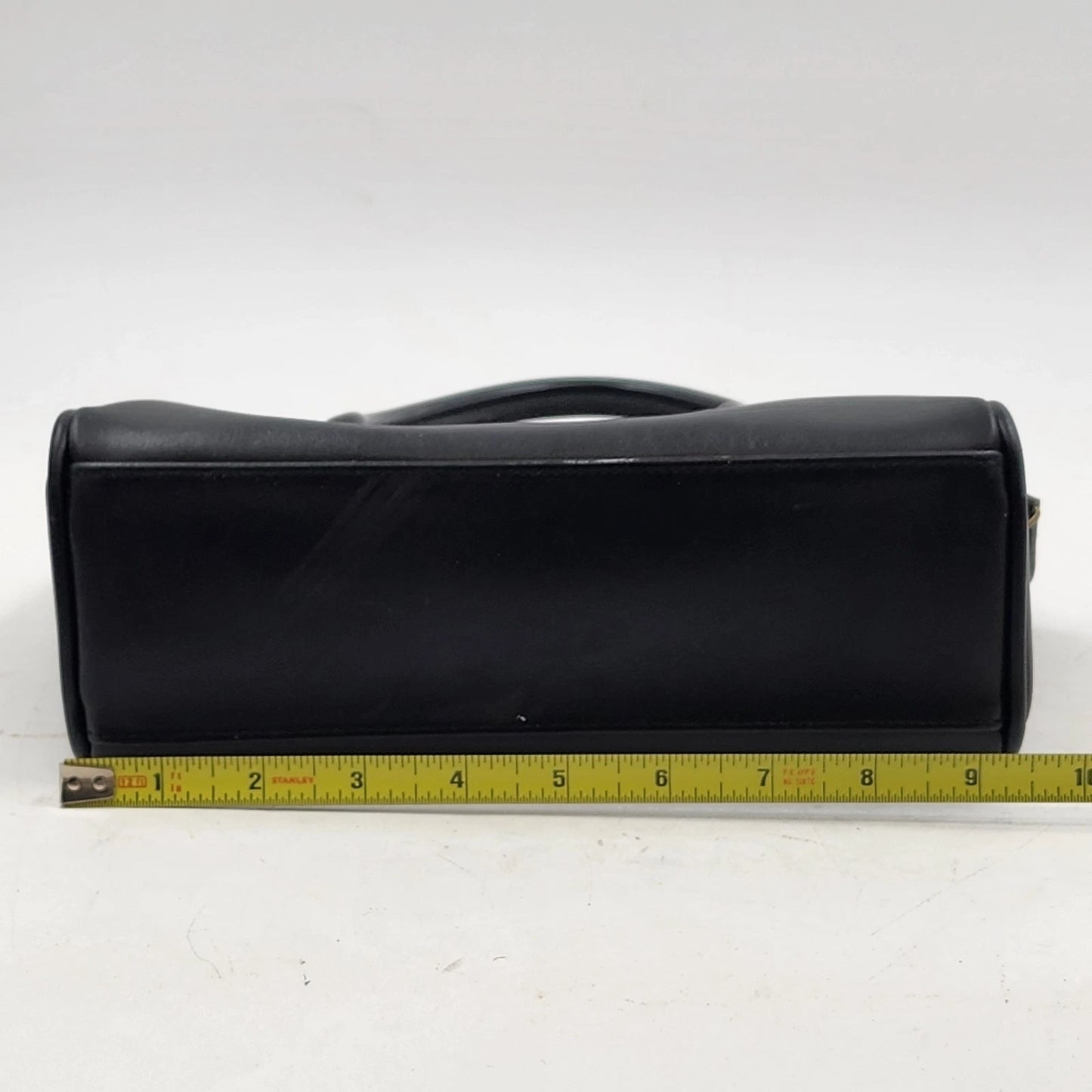 Liz Claiborne Black Faux Leather Satchel Handbag Classic Top Handle Purse Vtg
