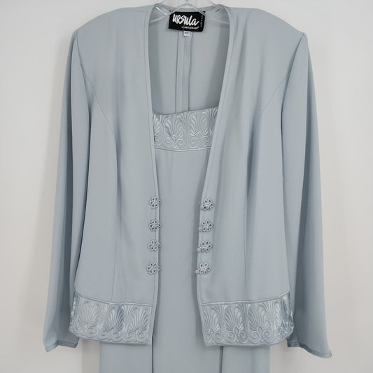 Ursula of Switzerland 90s Formal Dress Set Women’s 12 Blue Gown Mother of Bride