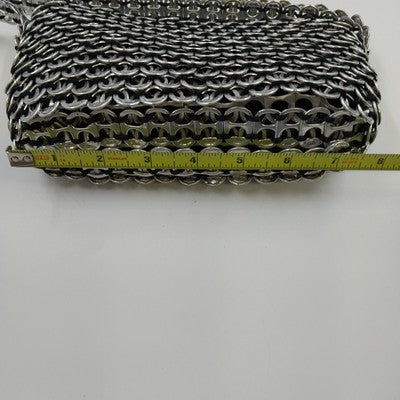 Unique Clutch Purse Shoulder Bag Pop-Top Aluminum Can Tabs Silver Zipper Bag 8"