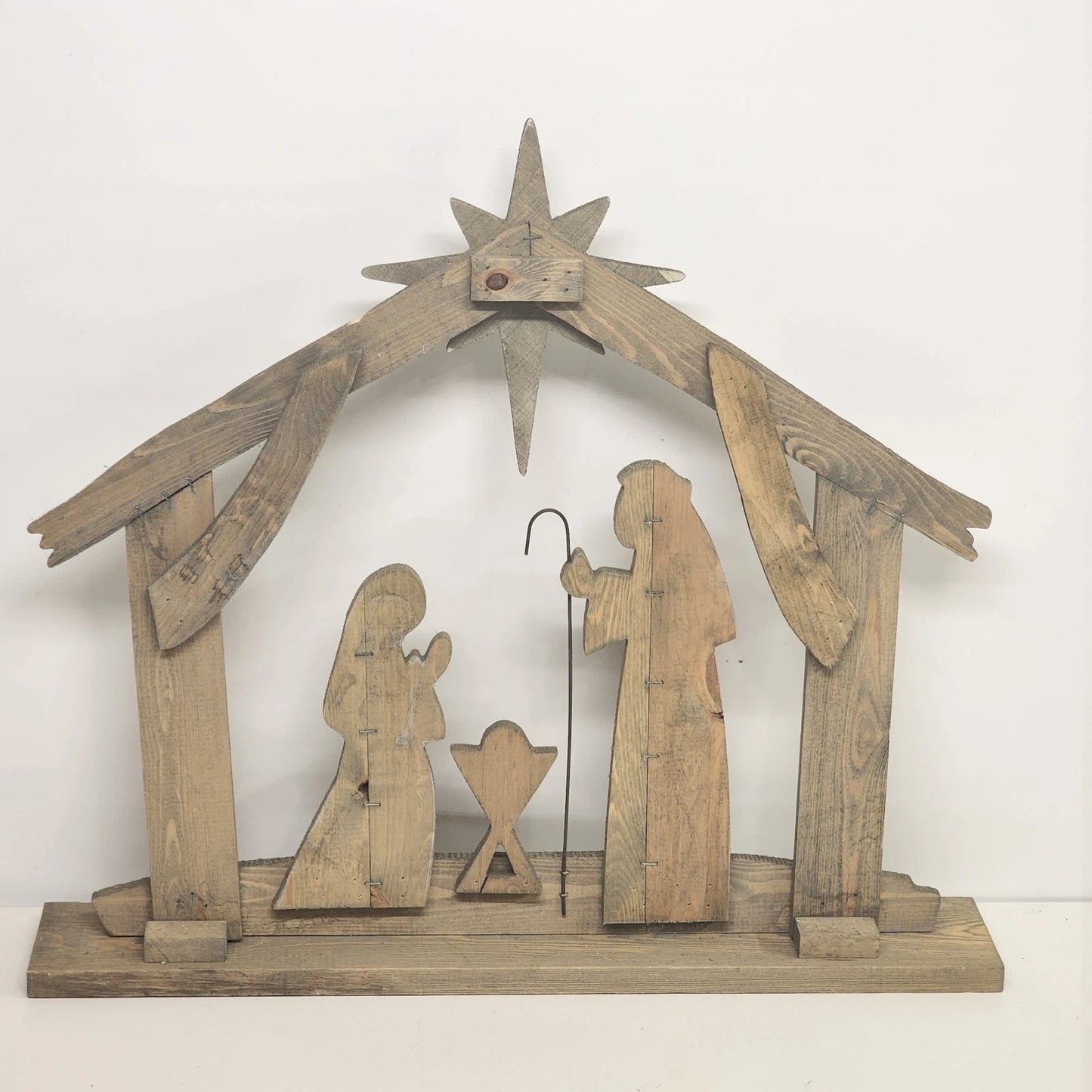 Hobby Lobby Wood Nativity Silhouette Rustic Christmas Decor 24x21