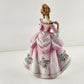 Colonial Lady Figurine Lefton China Hand Painted Flower Bouquet KW7677 Vintage