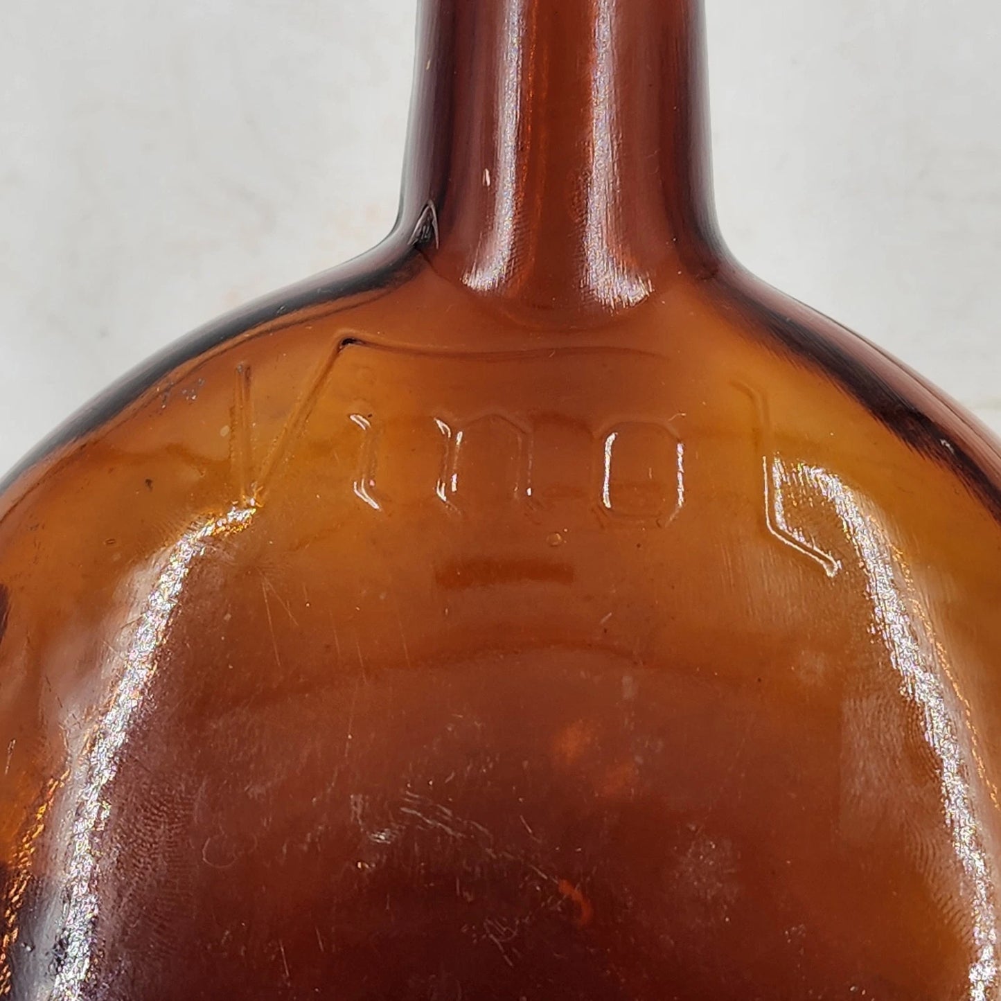 Vinol Embossed Amber Medicine Bottle 6.75" Tall April 1898 Patent Rare Antique