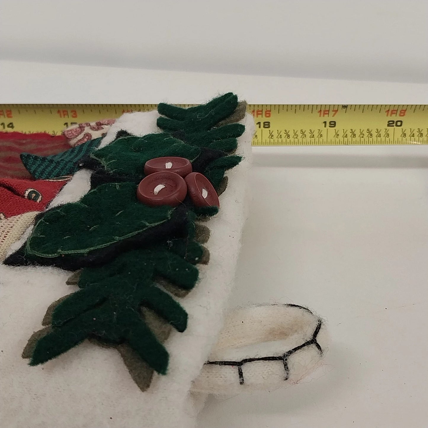 Tender Heart Treasures Moose Plaid Applique Christmas Stocking 18" Vtg 1999