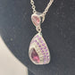 Silver Tone Chain Pear Cut Dangle Purple Rhinestone Amethyst Necklace & Earrings